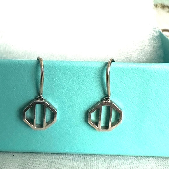 Tiffany & Co RARE Paloma Picasso Zellige Drop Dangle Earrings Sterling Silver - Picture 4 of 11